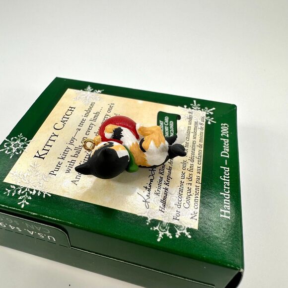 Hallmark Keepsake Kitty Catch 2003 Miniature Cat Christmas Ornament - Picture 8 of 11